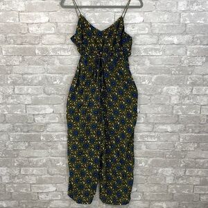 Reveuse Olive Green Floral Print Jumpsuit
